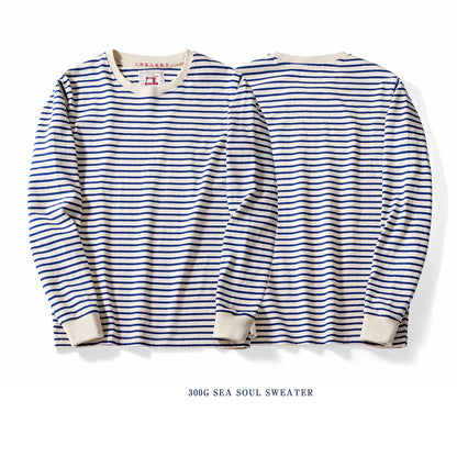 Originals 300g Heavyweight crew neck striped sweatshirt