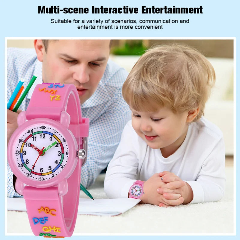 Time to Shine: The Whimsical World Kids' Learning Quartz Movement Watch