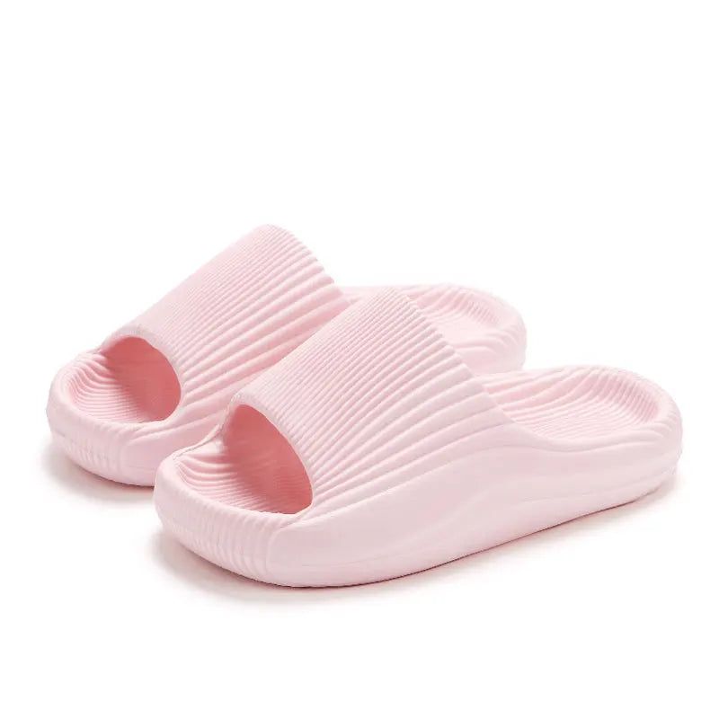 Smile Pop Ribbed Slides – Cloud-Soft Recovery for Busy Days