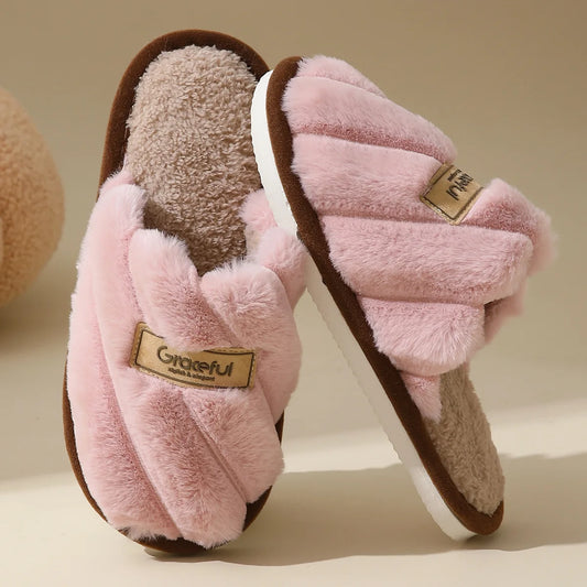 Women's Winter Warm Plush Slippers | Non-Slip, Soft Comfort for Indoor Home