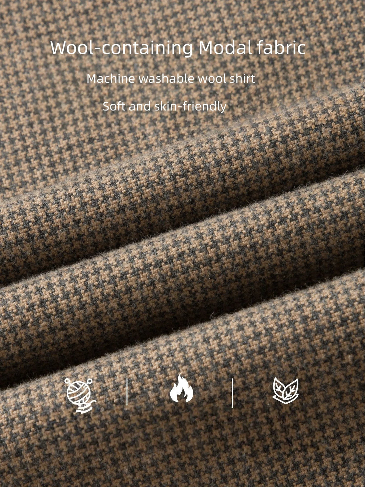 The Modernist Brushed Houndstooth Overshirt | Smart Casual Thermal Wool Blend