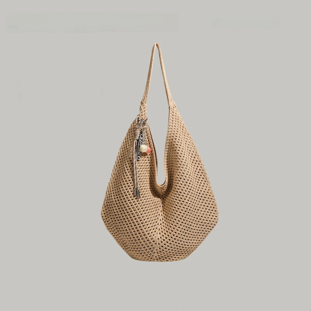 Woven handbag on a light gray background with brand name 'URCKMN RYURVO' at the bottom.