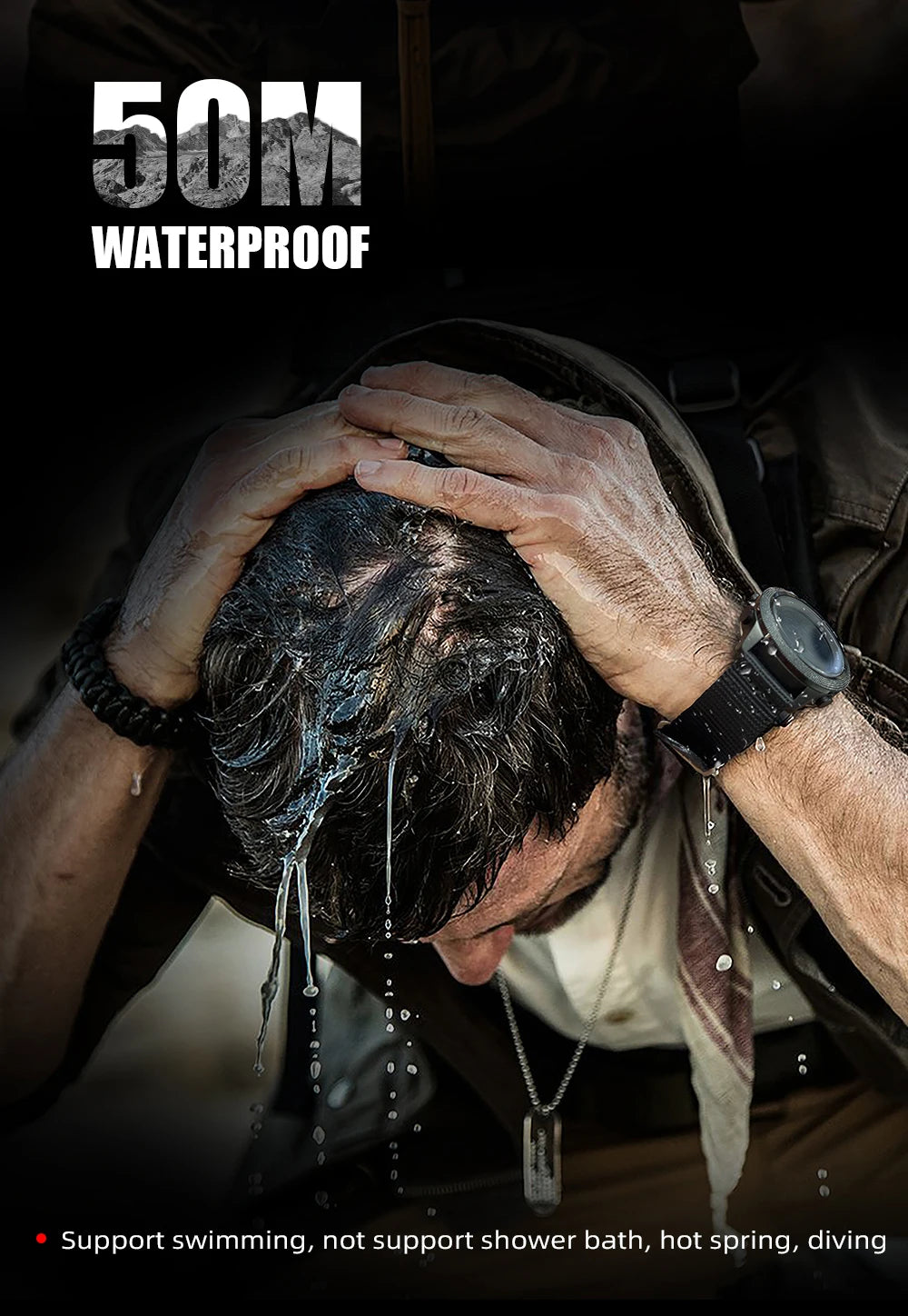 Men's NORTH EDGE APACHE-46 Digital Outdoor Smartwatch | Altimeter, Barometer, Compass & WR50M