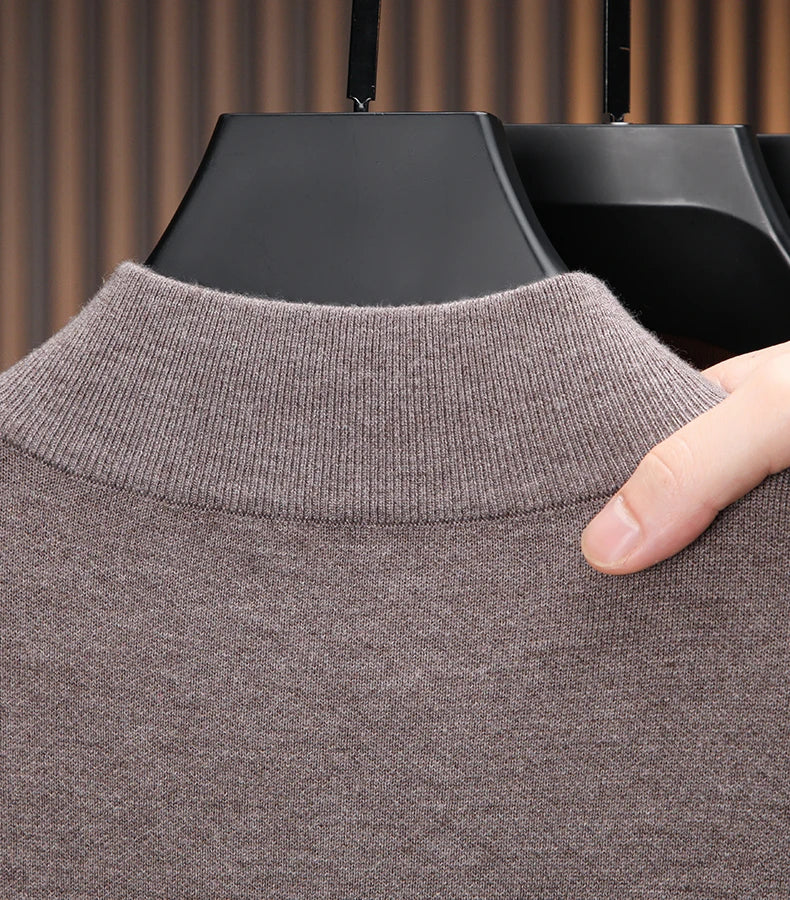 Men's Stand Collar Half Zip Knit