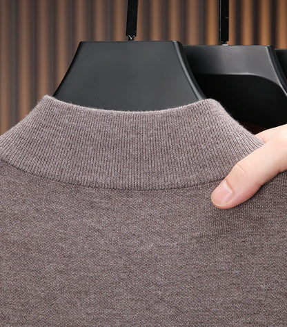 Men's Stand Collar Half Zip Knit