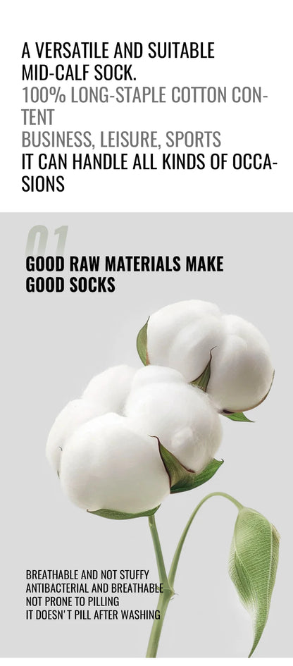 MiiOW Pure Cotton Crew Socks (5 Pairs)