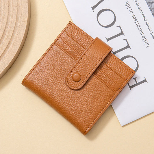 Women's Top-Grain Leather RFID Wallet | Ultra-Thin Mini Purse & Card Holder