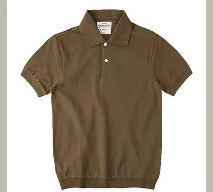 Men’s American Retro Cotton Polo Shirt