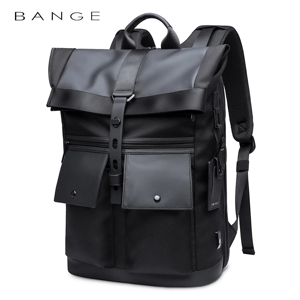 Bange Anti-Theft Urban Backpack 15.6” — Waterproof Softback with Belted Lock Detail