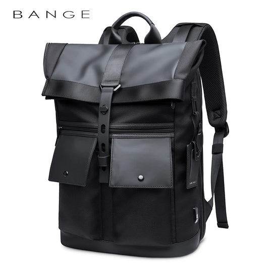 Bange Anti-Theft Urban Backpack 15.6” — Waterproof Softback with Belted Lock Detail