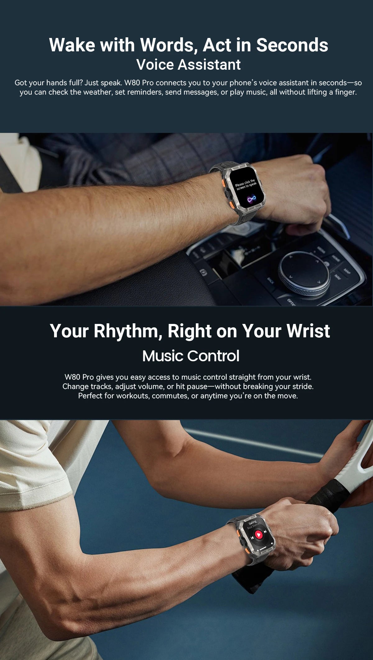 Blackview W80 Pro Rugged Smart Watch - GPS, Compass 2.0, Long Battery Life & IP68