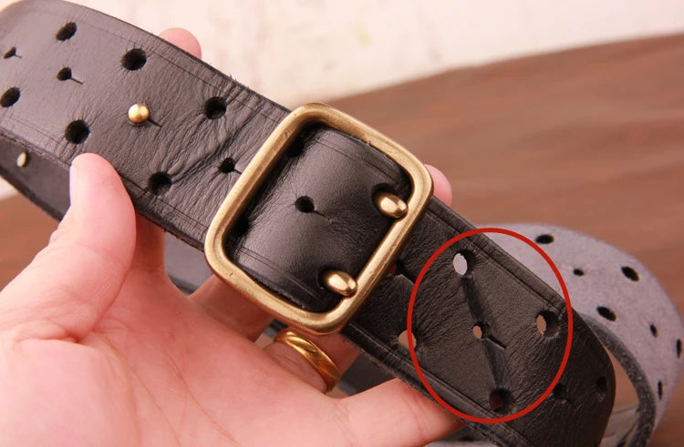 Men's Authentic Double-pin Genuine leather Belt