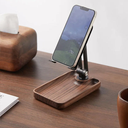Elevate Your Ritual: The Walnut & Alloy Ergo iPhone iPad Mobile Tablet Stand