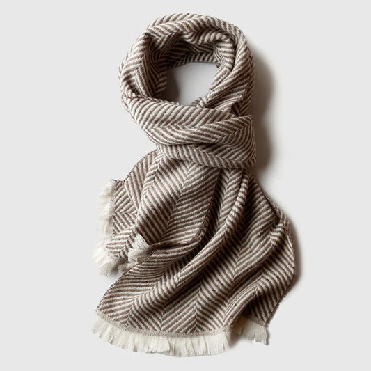 Luxury Women's Scarves | Cashmere & Wool Blend Herringbone Shawls