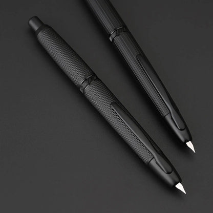 The Executive Grip: Metal Press Luxury Fountain Pen – Effortless Style, Precision Writing.