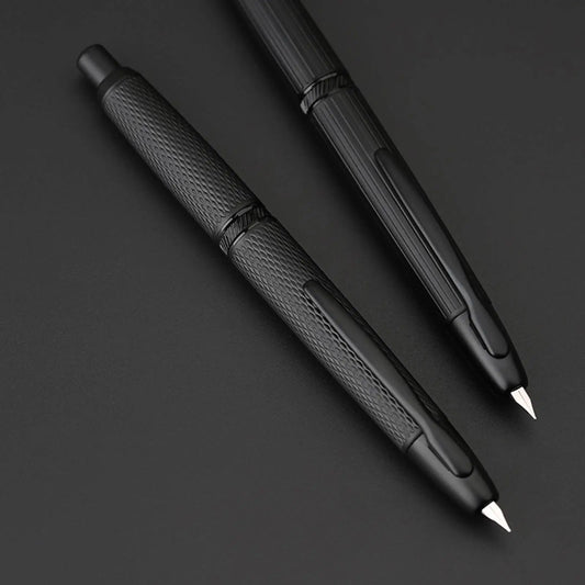 The Executive Grip: Metal Press Luxury Fountain Pen – Effortless Style, Precision Writing.