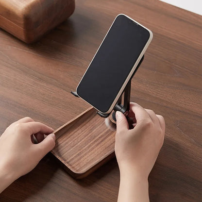 Elevate Your Ritual: The Walnut & Alloy Ergo iPhone iPad Mobile Tablet Stand