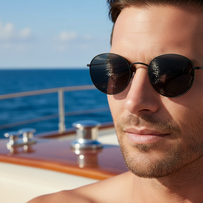 Elevate Your Vision: The Screwless Titanium Retro Rounds Sunglasses