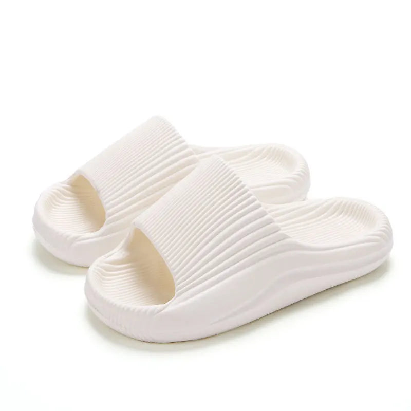 Smile Pop Ribbed Slides – Cloud-Soft Recovery for Busy Days