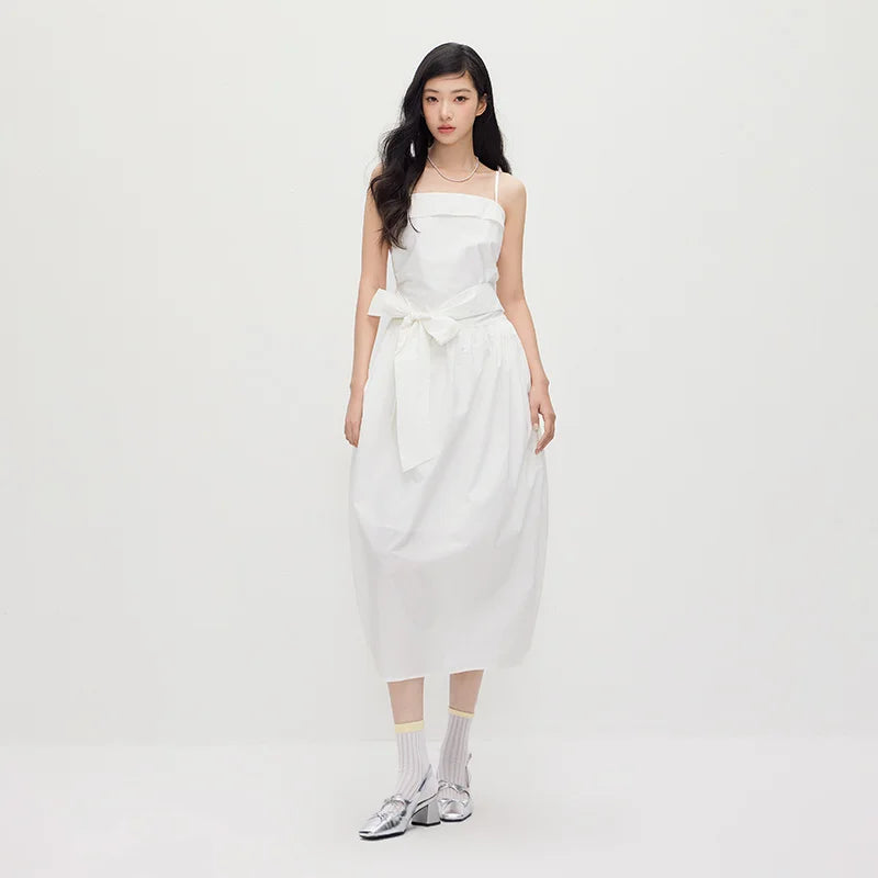 The Bardot Nouvelle Midi — Elegant French Style Bowknot Tube Dress