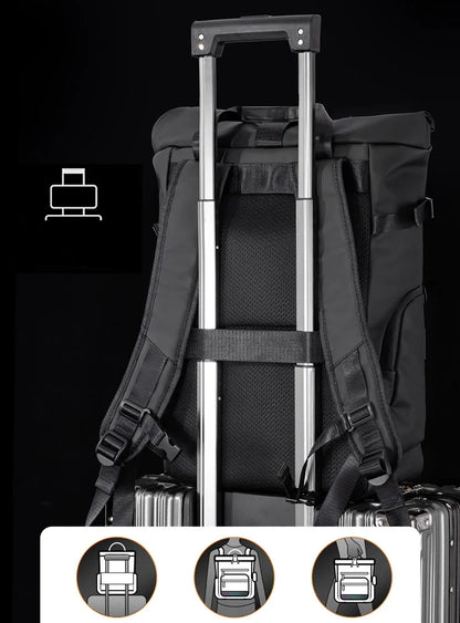 The Maverick Roll-Top Travel Laptop Rucksack | Urban Commuter, Outdoor, Camping Explorer, School  Backpack