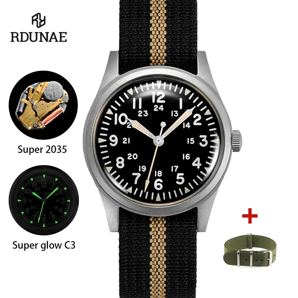 The Heritage Field Watch: Men's RDUNAE RA03: The Vintage Field Watch for the Modern Minimalist