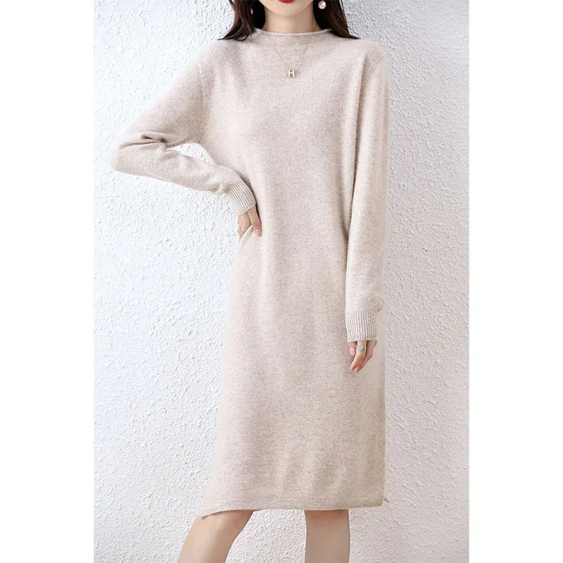 Women's Jumper Dress 100%Merino Wool  | Long Knit Style