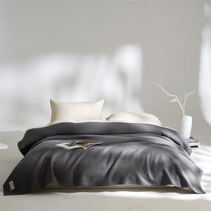The Woven Sanctuary: All-Season Premium Cotton-Linen Drape Bedding