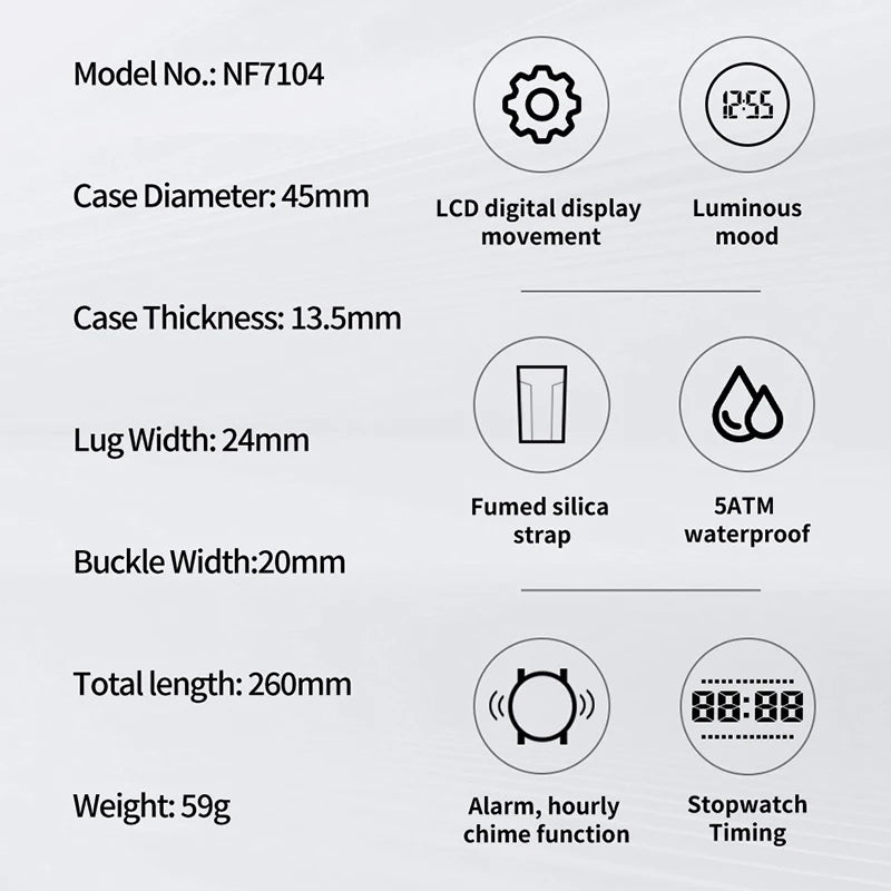 The Navigator Digital Sports Watch - Engineered for the Urban Explorer NAVIFORCE NF7104