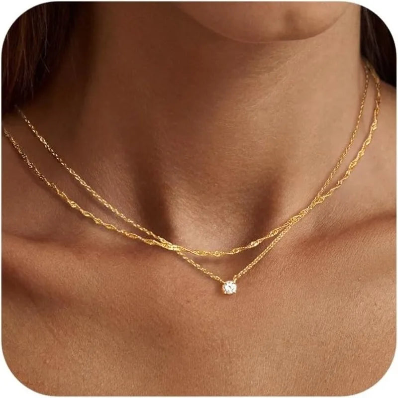 Gold-Plated Diamond Choker Necklace