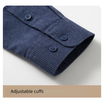 The Modernist Brushed Houndstooth Overshirt | Smart Casual Thermal Wool Blend
