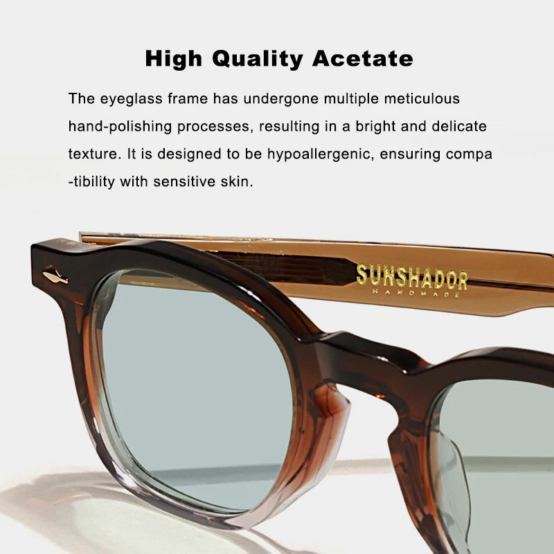 Handmade Round Frame Acetate Sunglasses | Premium Quality Men's & Women's UV400