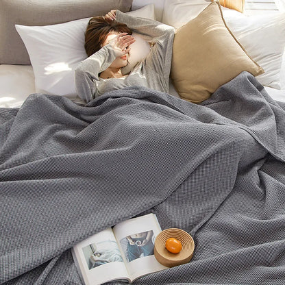 Cloud-Soft All-Season Cocoon 100% Cotton Plaid Blanket
