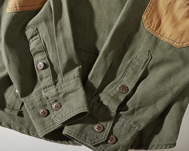 Men's Heritage Canvas Shirt: Contrast Patch Oxford Work wear