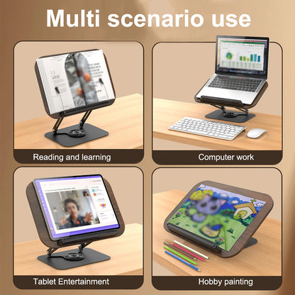 Elevate Your View: The 360° Desktop Curator Book | iPad | Tablet | Laptop Stand
