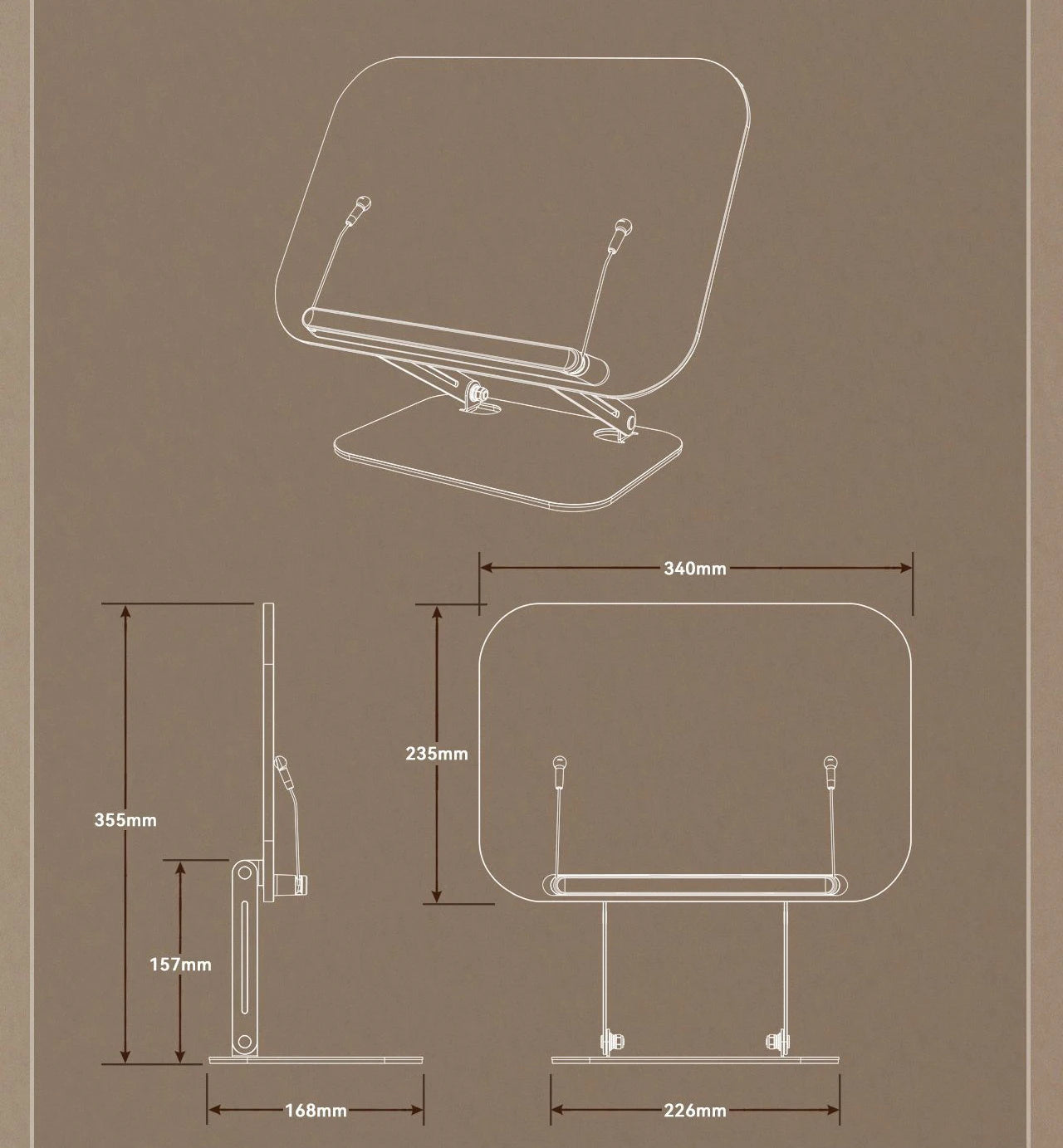 Elevate Your View: The 360° Desktop Curator Book | iPad | Tablet | Laptop Stand