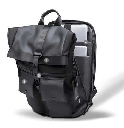 Bange Anti-Theft Urban Backpack 15.6” — Waterproof Softback with Belted Lock Detail