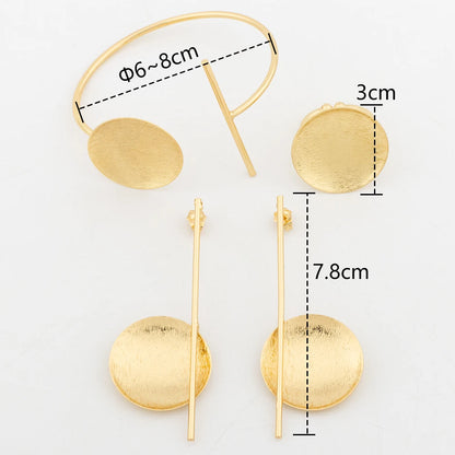 Geometric Round jewellery Set 18K Gold colour