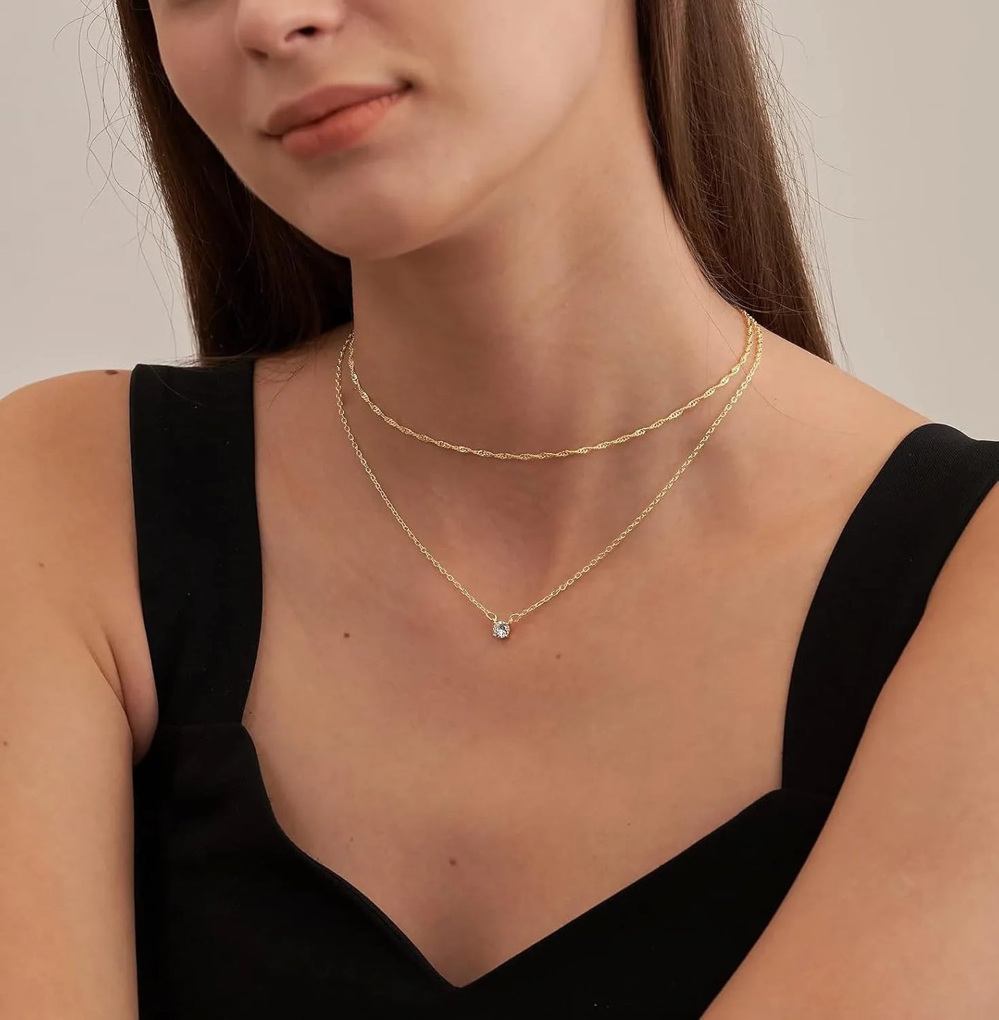 Gold-Plated Diamond Choker Necklace