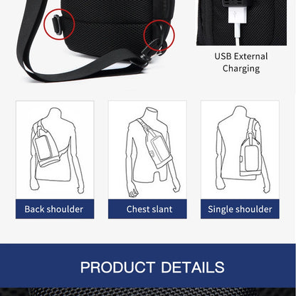 Men's Tripper Anti-Theft Lock Crossbody Messenger Bag