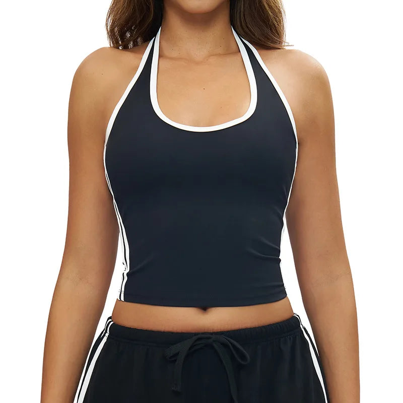 The Sculpt Halter: Retro-Chic Performance Sports Vest