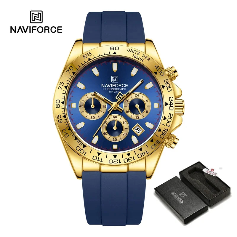 The Apex Men's Chrono Quartz Movement Watch : NAVIFORCE NF8054 Racing Speed Watch