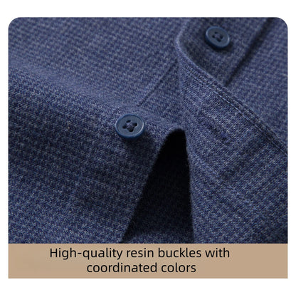 The Modernist Brushed Houndstooth Overshirt | Smart Casual Thermal Wool Blend