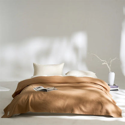 The Woven Sanctuary: All-Season Premium Cotton-Linen Drape Bedding