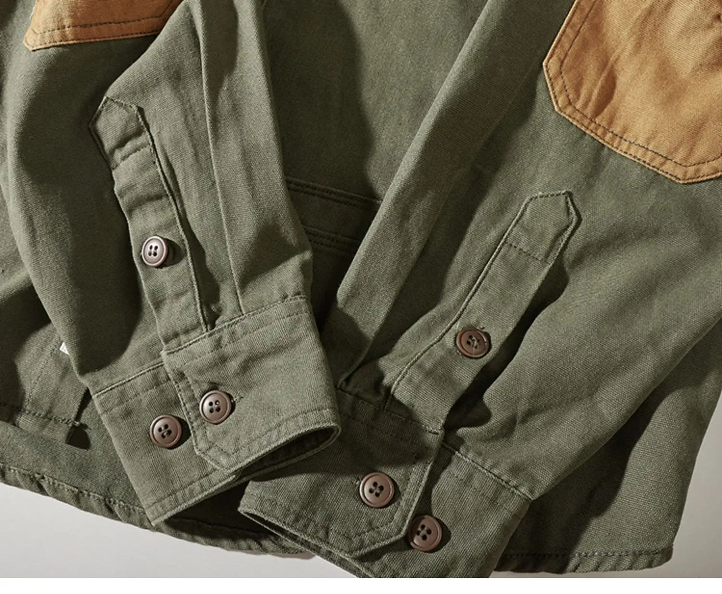 Men's Heritage Canvas Shirt: Contrast Patch Oxford Work wear