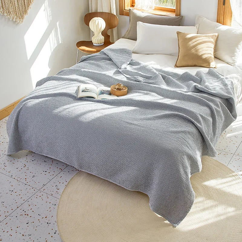 Cloud-Soft All-Season Cocoon 100% Cotton Plaid Blanket