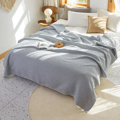 Cloud-Soft All-Season Cocoon 100% Cotton Plaid Blanket