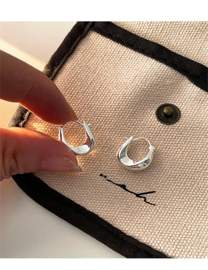 Ear Hoop Earrings in Sterling Silver