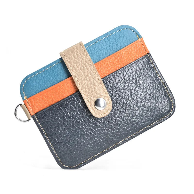Unisex Top Grain Leather Slim Wallet | Ultra-Thin Mini Purse & Card Holder