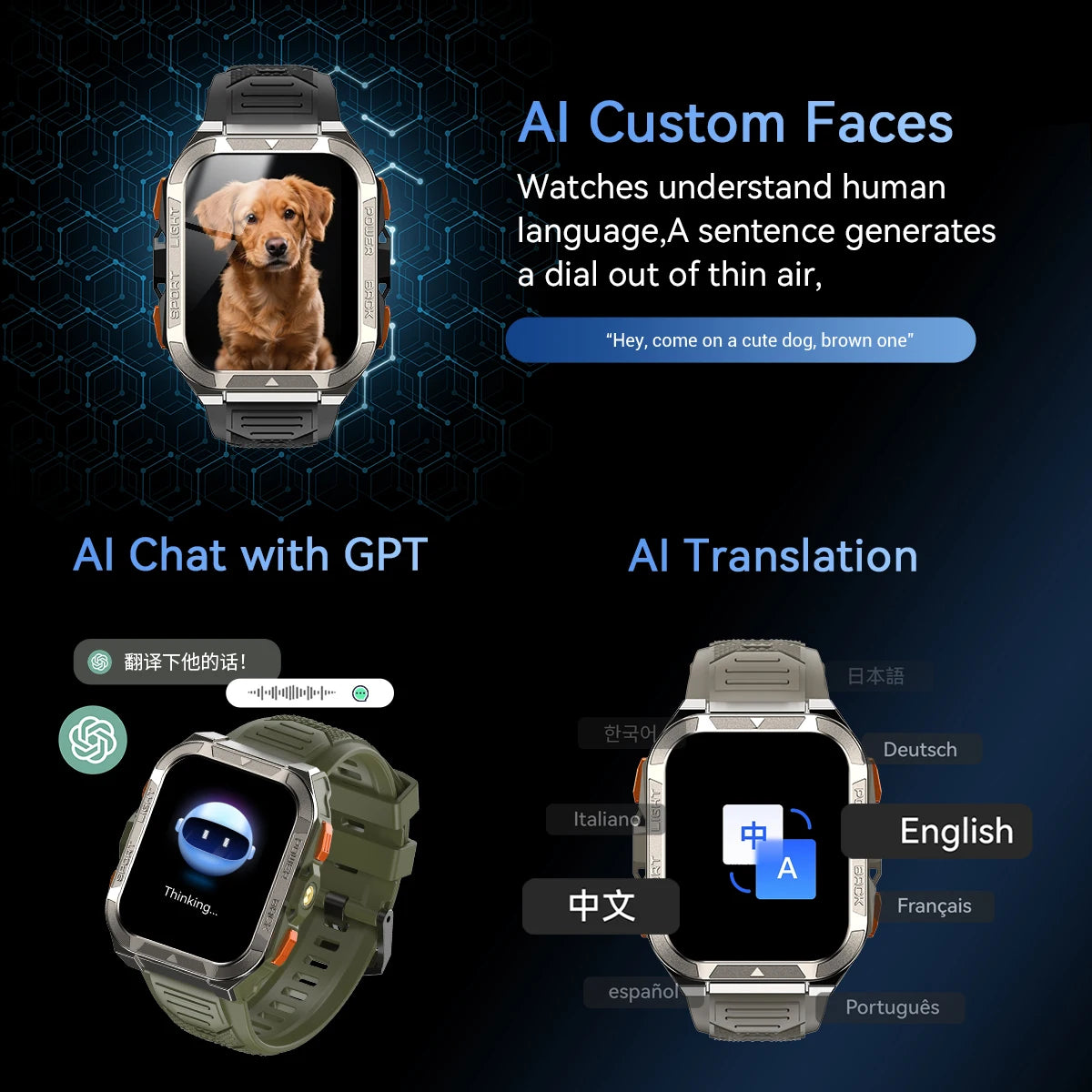 Blackview W80 Pro Rugged Smart Watch - GPS, Compass 2.0, Long Battery Life & IP68